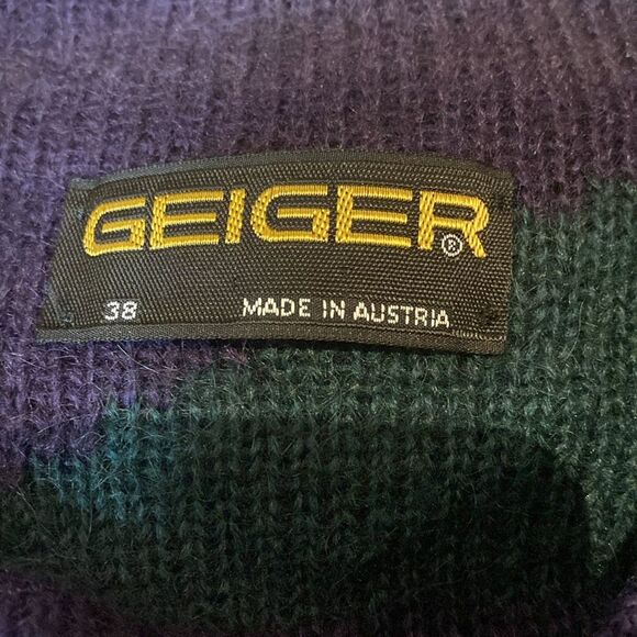 Geiger Wool Sweater Made in Austria Colorful Cardigan 38 or M - Picture 5 of 12
